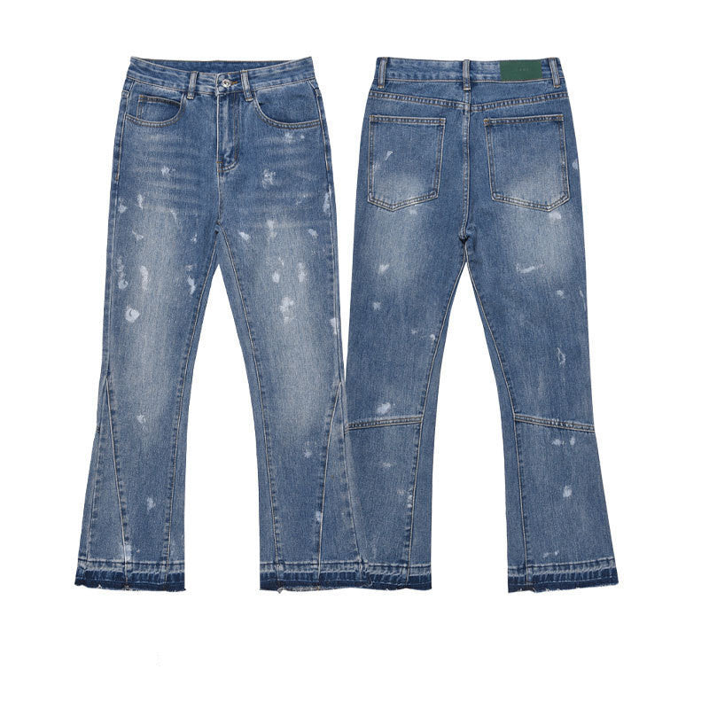 American High Street Draping Fried Street Jeans Men