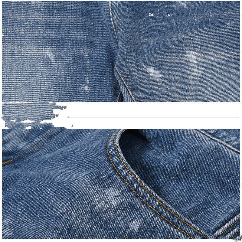 American High Street Draping Fried Street Jeans Men
